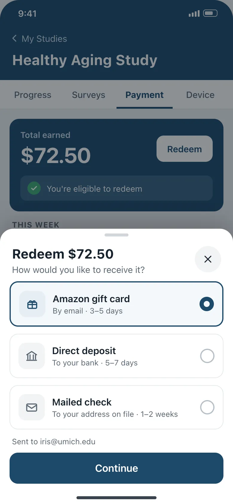 Choose payout
