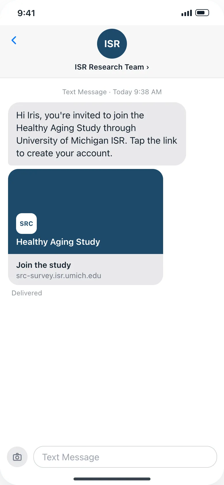 SMS invite